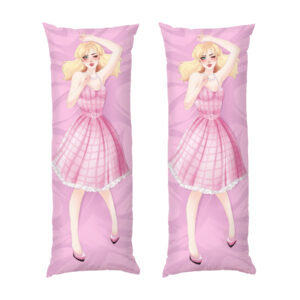 Барби на розовом фоне Маргот Робби Аниме-арт Barbie on the pink background Margot Robbie Anime Art