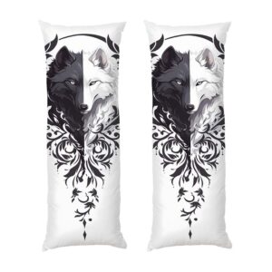 Белый и Черный волк Black and white wolf