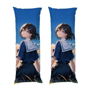 Девочка сидит в поле. Аниме The girl is sitting in the field Anime
