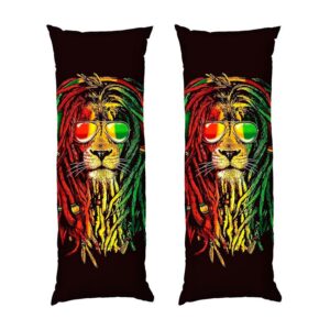 Лев в наушниках в стиле раста — Lion in Headphones Rasta style — дакимакура